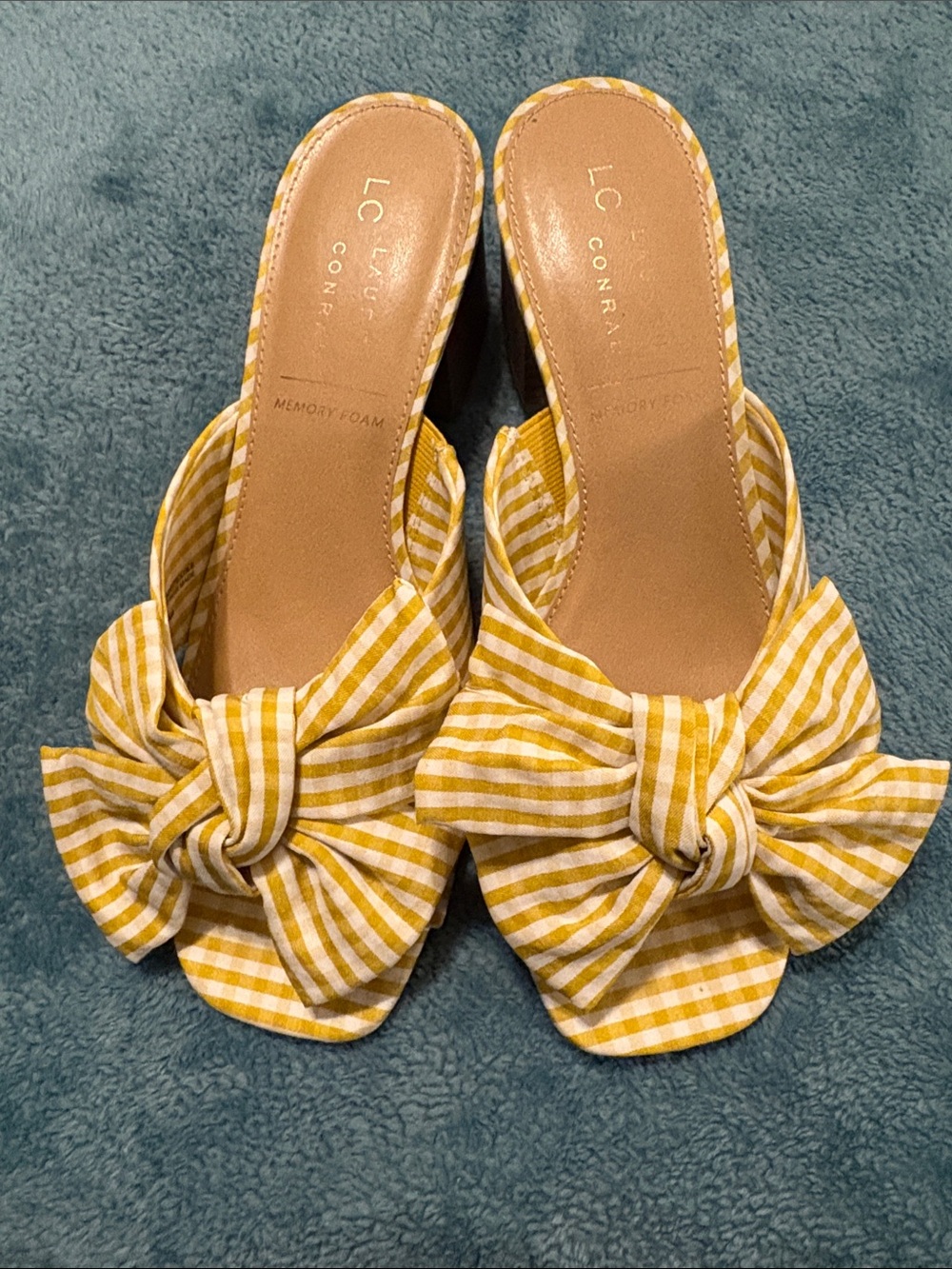 Lauren Conrad women’s dress sandals size 7 mustard and white. Worn once.